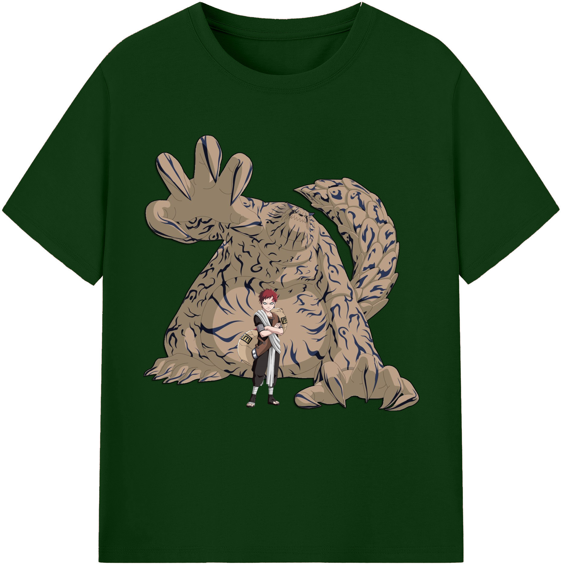 （画像用） NARUTO -ナルト- ガアラ Gaara 綿100％半袖Tシャツ（フロントプリント）